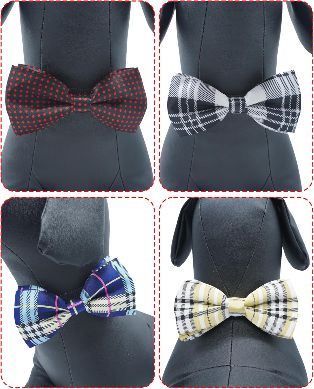 PET SHOW 5 Pack Pet Big Dogs Collar Embellishment Attachment Bow Ties for Medium Large Dogs Collar Charms Accessories Slides Bowties for Birthday Wedding Parties Assorted B Styles