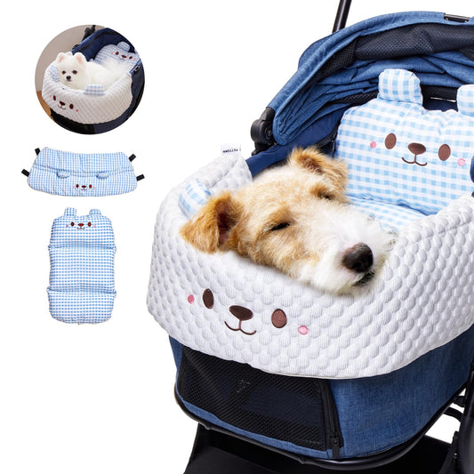 Stroller Cover for Pets, Removable & Washable Dog Stroller Cushion, Cushion & Cover for Dogs & Cats, Blue