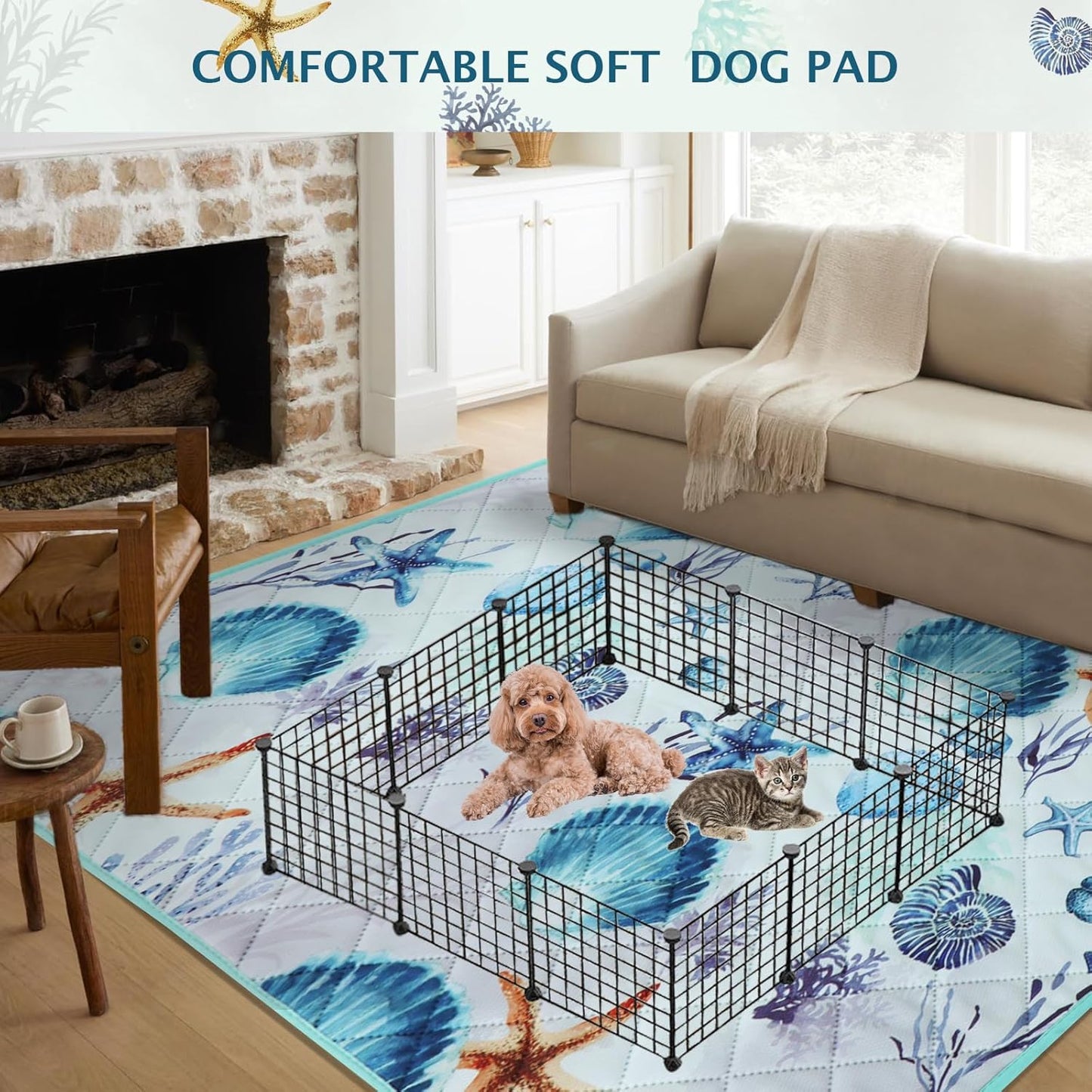 IEUUMLER Washable Pee Pads for Dogs, 1 Pack Reusable Waterproof Puppy Pads, Non-Slip Super Absorbent Dog Training Pad for Playpen Crate Bed EU012