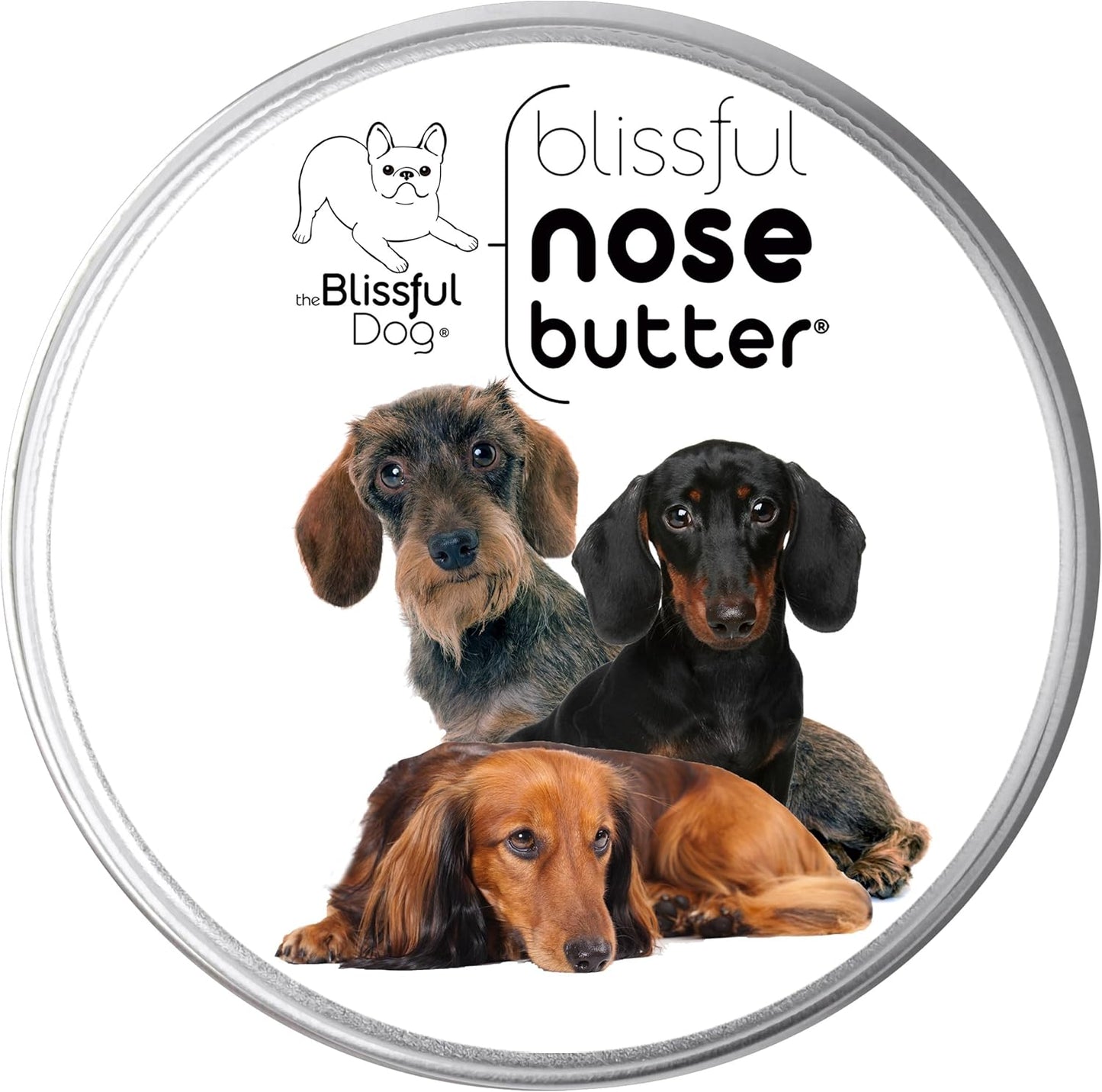 The Blissful Dog Daschund Nose Butter for Dry, Cracked Skin, Lick-Safe Dog Nose Balm with Moisturizing Shea Butter, Almond, Olive, and Essential Oils, Pet Supplies, Uncented, 2 oz.
