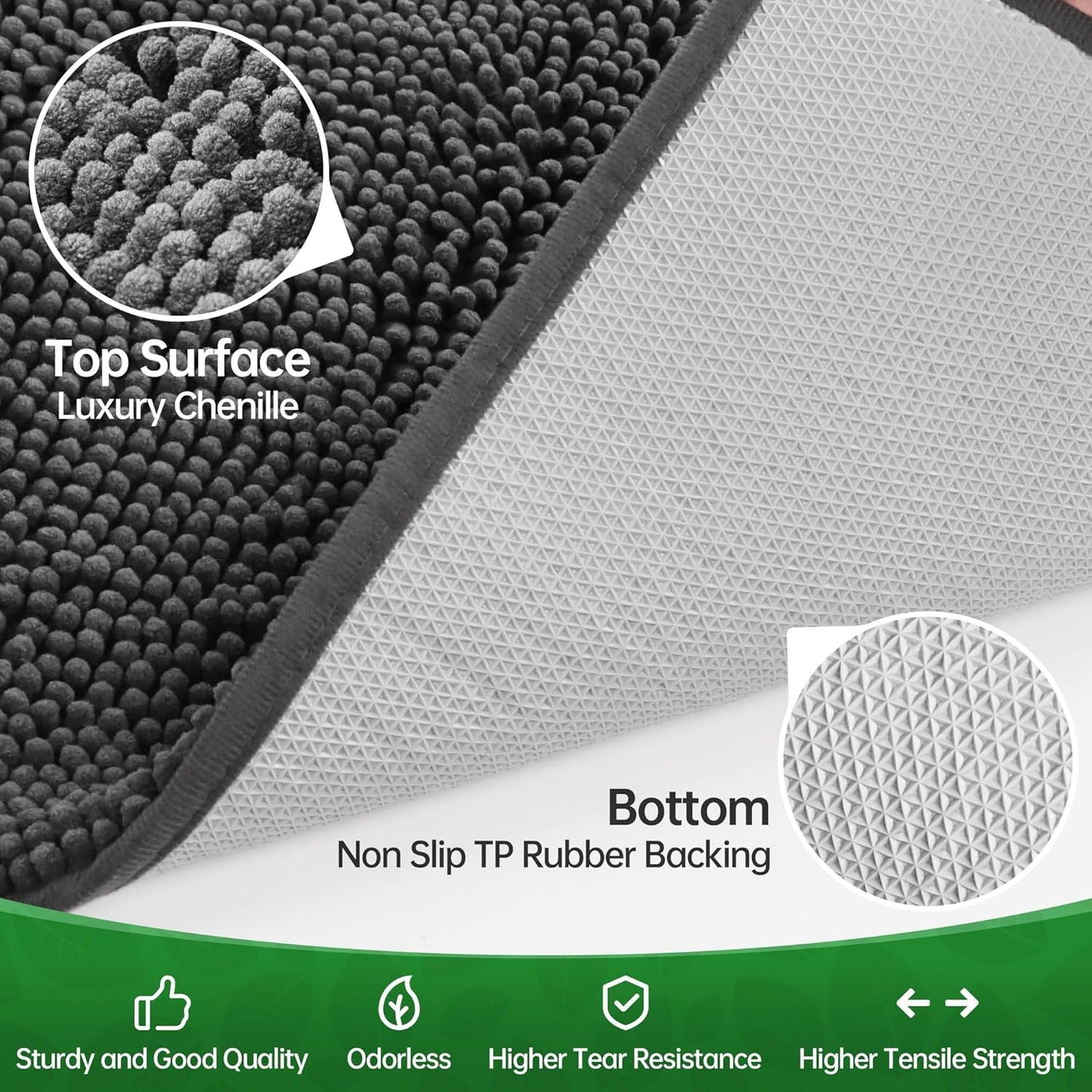 Dog Door Mat Indoor Entrance, 48" x 30" Absorbent Quick-Drying Mud Rugs, Non-Slip Door Rugs for Entryway Indoor Washable, Soft Chenille Dog Mat for Muddy Paws