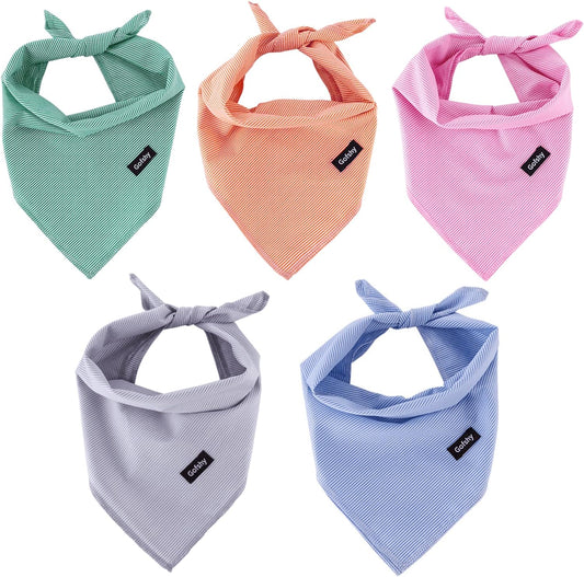 Dog Bandanas-5PCS DIY Bandanas Green Orange Pink Blue Gray Dog Scarfs Breed Bib Handkerchief for Large Medium Dogs Puppies Pets