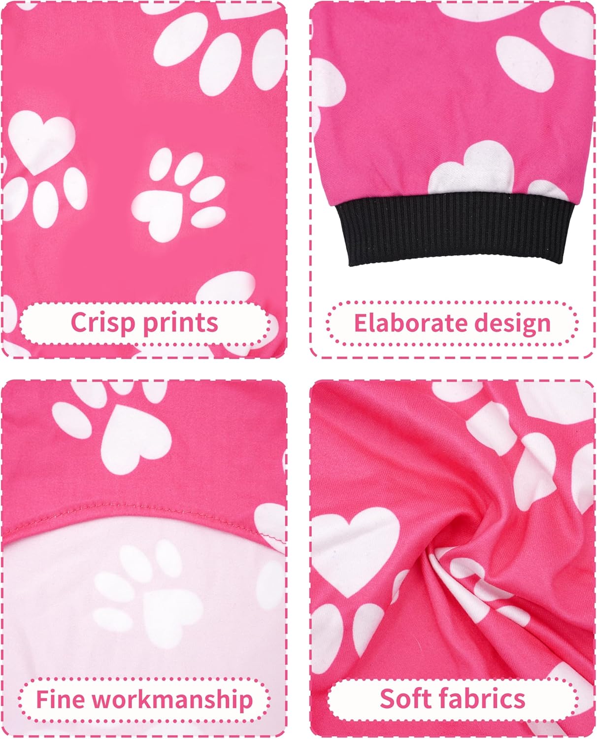 PET SHOW 4 Pack Small Dog Pajamas for Medium Dogs Girl Soft Stretchy PJs Paw Floral Jumpsuit Puppy Doughnut Ice Cream Onesies Outfits with Sleeve Pets Breathable Summer Clothes Costume L