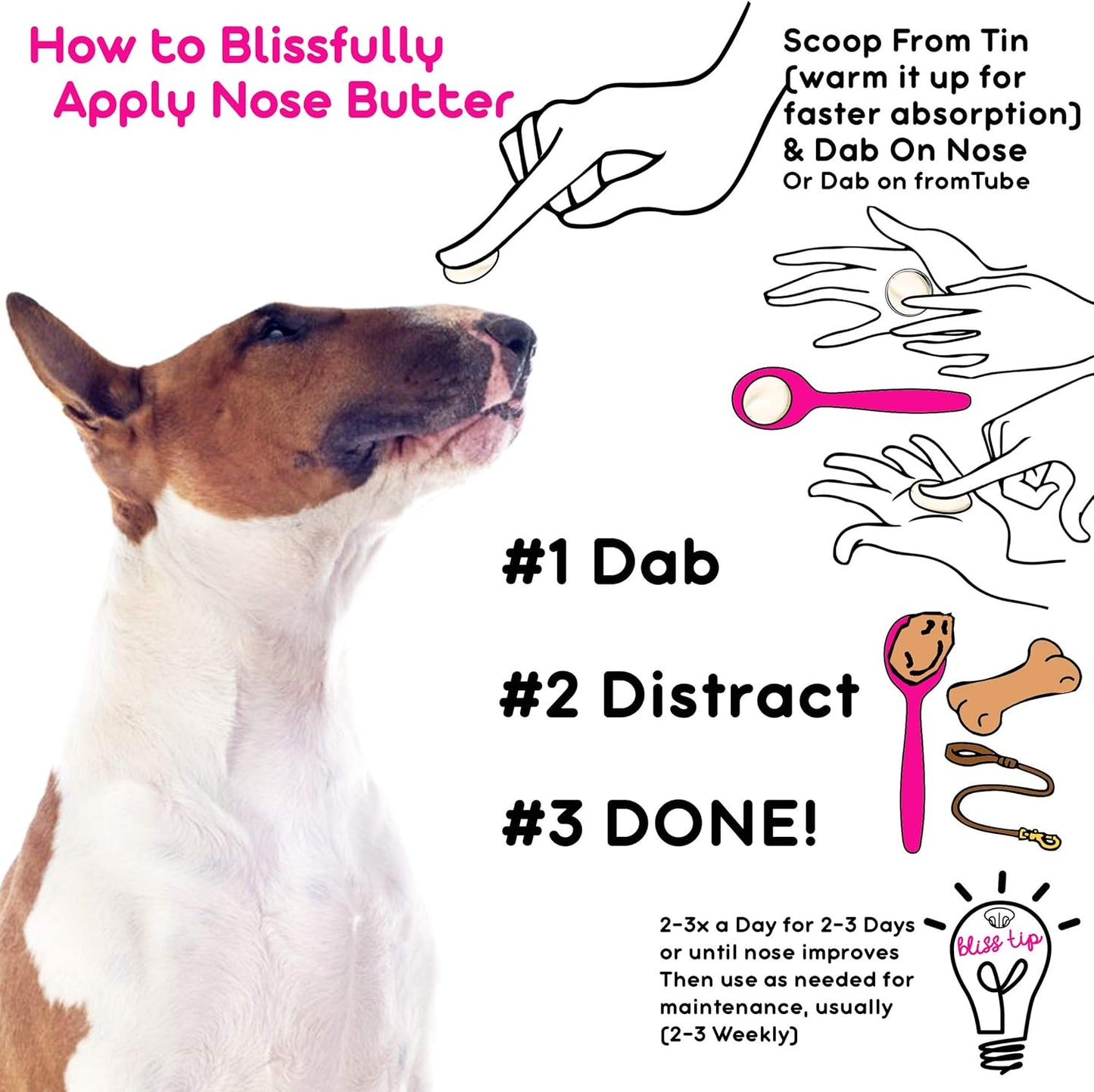 The Blissful Dog Bull Terrier Unscented Nose Butter, 16oz