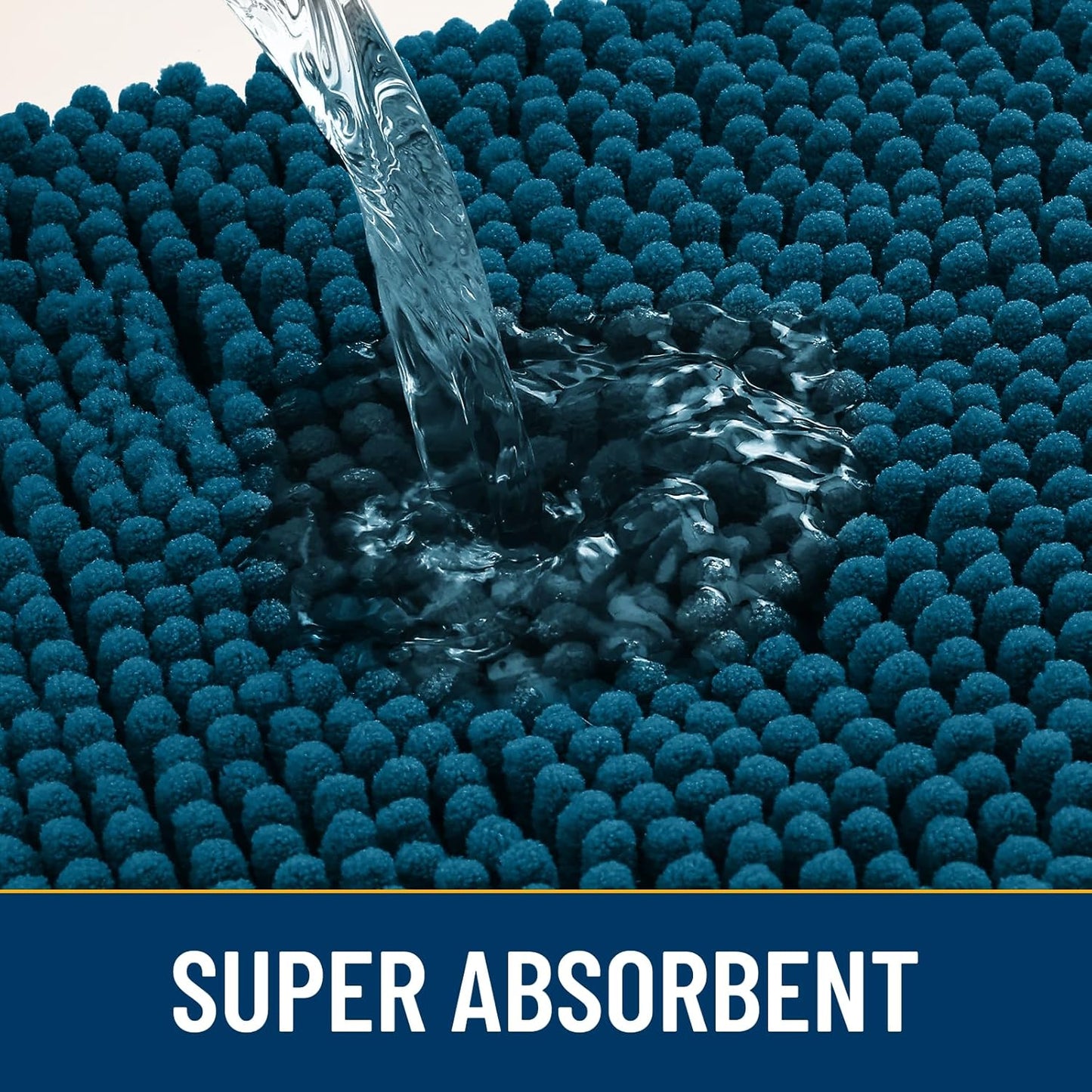 Smiry Dog Door Mat for Muddy Paws 70x24, Absorbs Moisture and Dirt Doormat, Non-Slip Washable Quick Dry Chenille Front Door Mat Indoor Entrance, Entryway Carpet for Inside Floor, Atlantic Blue