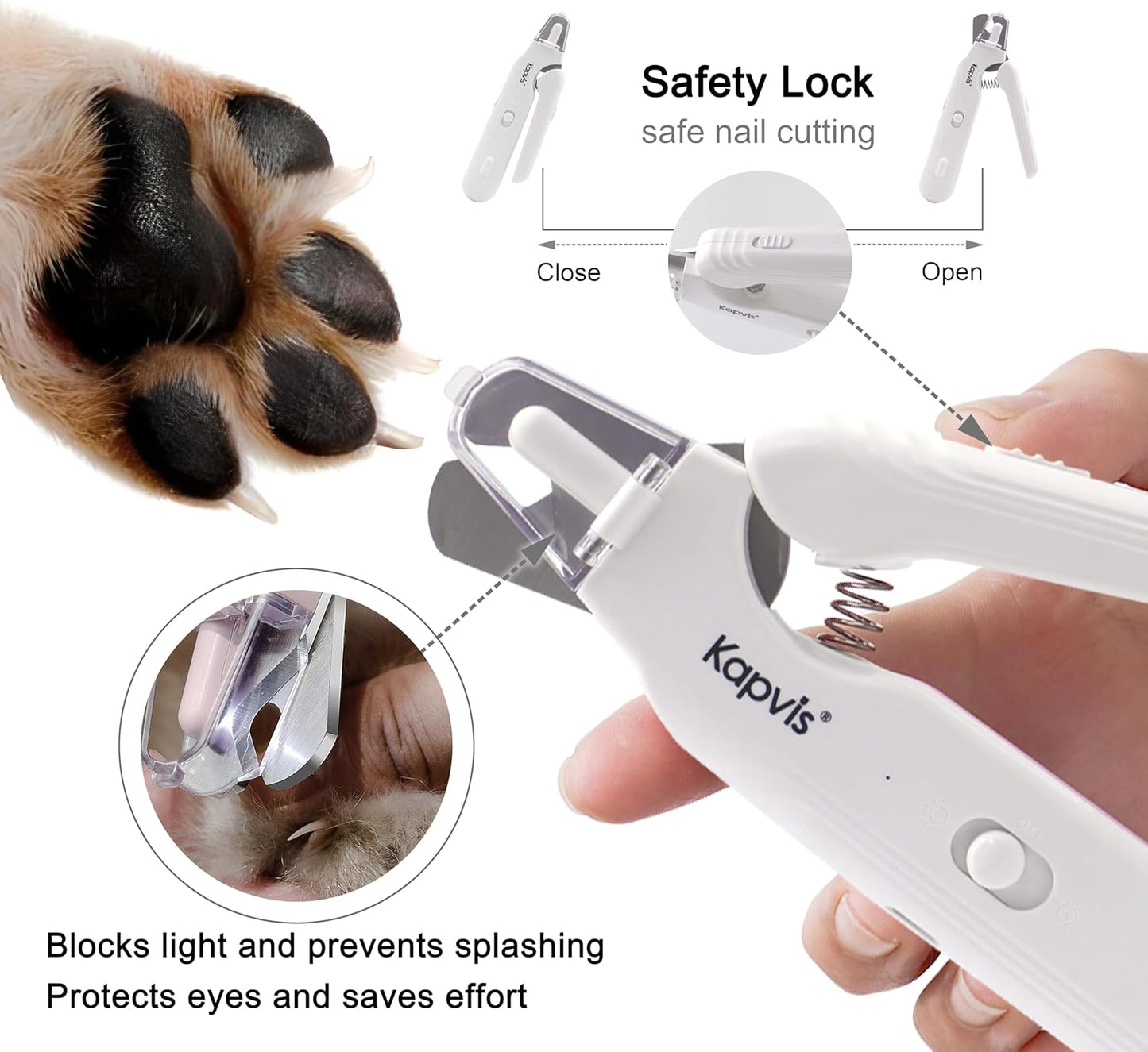 2-in-1 Dog & Cat Nail Clipper and Grinder,LED Lights & Safety Guard for Large Medium Small Dogs Cats Claw Trimmer,Claw Grooming Tool for for Cats and Small Dogs