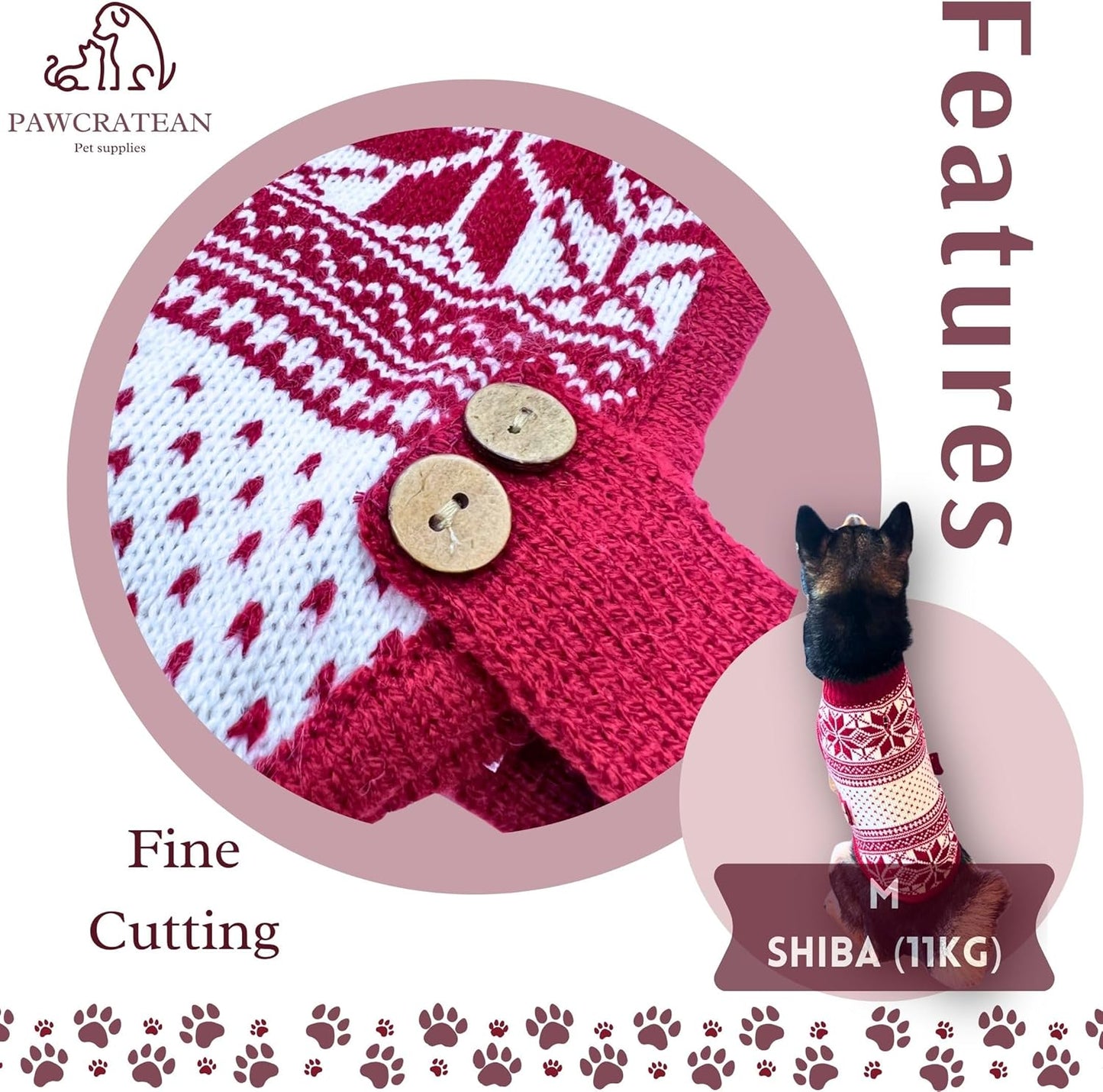 Cute Sweater for Dogs and Cats Soft Flannel Pet Outfit Warm and Cozy Animal Hoodie Small to Large Pet Clothes for Halloween Parties and Everyday Wear (Medium, Red National Totem)