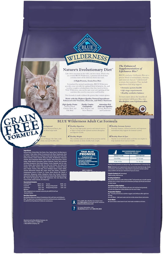 Blue Buffalo Wilderness Nature's Evolutionary Diet High-Protein, Grain-Free Natural Dry Food for Adult Cats, Chicken, 6-lb. Bag