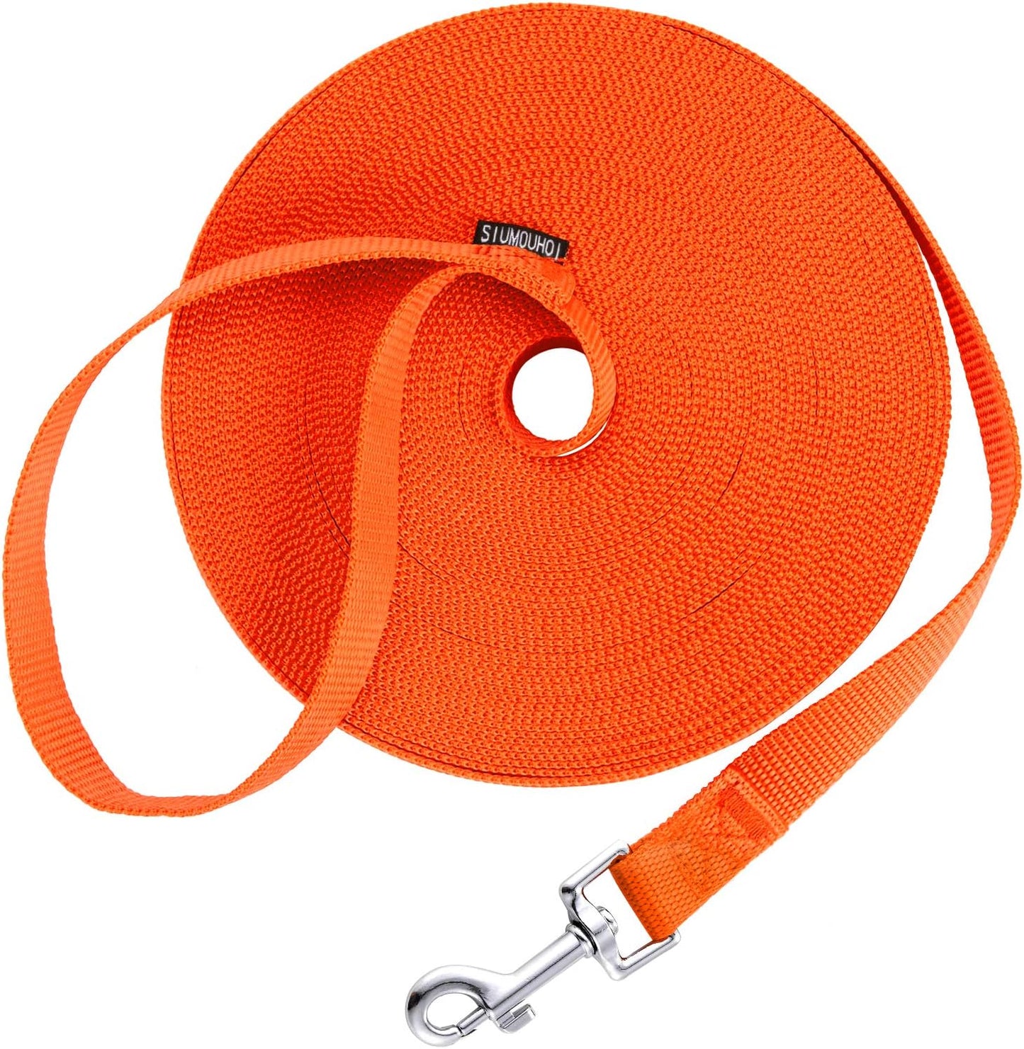 Siumouhoi Dog/Puppy Obedience Recall Training Agility Lead - 15ft 20ft 30ft 40ft 50ft Training Leash - Great for Play, Camping, or Backyard - Orange 20ft (20Feet, Orange)