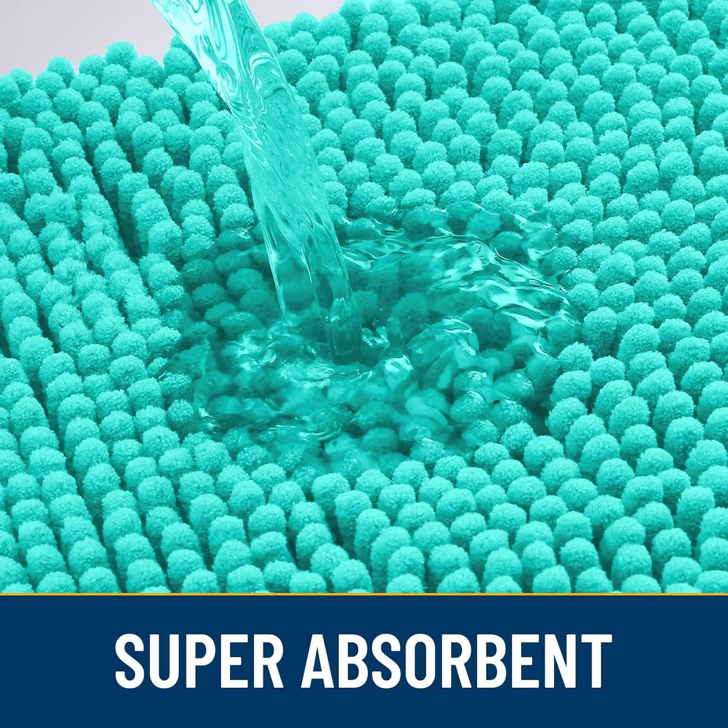 Smiry Dog Door Mat for Muddy Paws 36x24, Absorbs Moisture and Dirt Doormat, Non-Slip Washable Quick Dry Chenille Front Door Mat Indoor Entrance, Entryway Carpet for Inside Floor, Teal