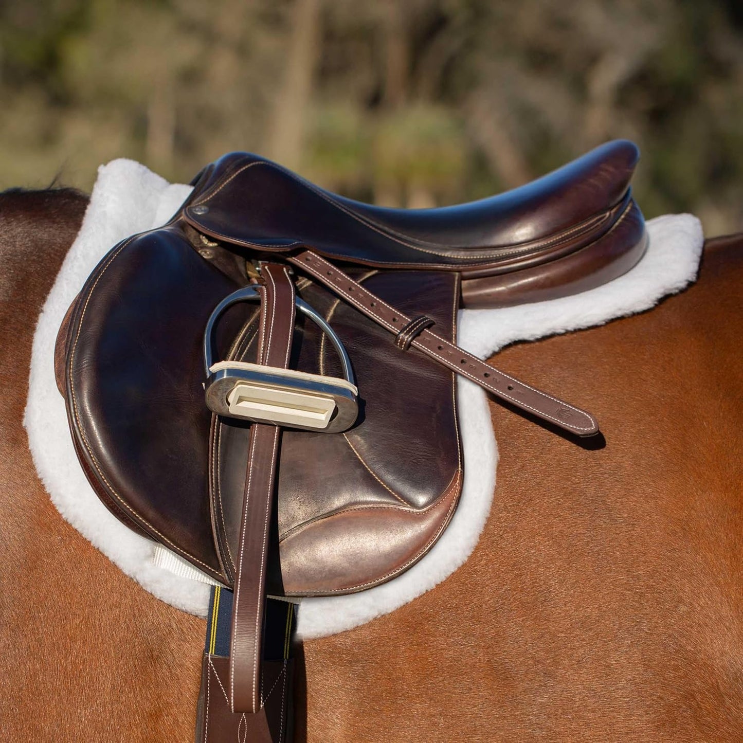 Equinavia Eidsvoll Close Contact English Saddle Pad | Horse Saddle Pad with Shock Absorbing Fleece Top | Hook & Loop Billet Straps, Secure Fit | Breathable for All Riding Styles