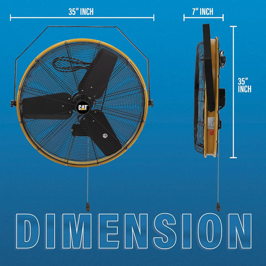 CAT 30 Inch Outdoor IPX4 Weatherproof High Velocity Wall Mounted Shroud Fan. 8900 CFM, 3 Speed - For Industrial, Commercial, & Residential Use. cETL Certified