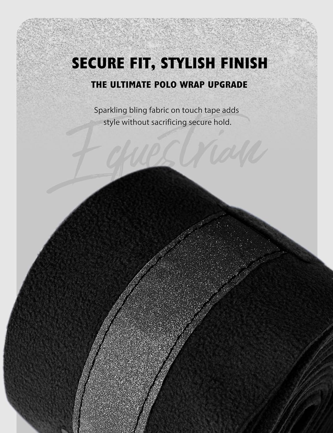 Harrison Howard Horse Polo Wraps Upgrade with Bling Leg Wraps for Horses 4-Pack Fleece Leg Wraps Stable Supplies Black L