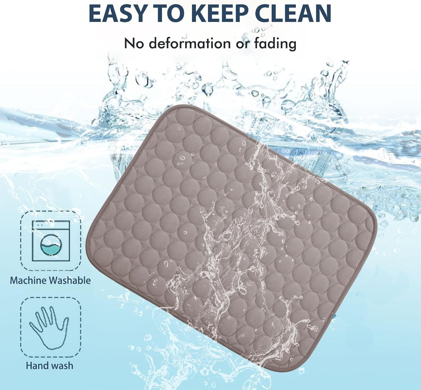 MICROCOSMOS Summer Cooling Mat & Sleeping Pad- Water Absorption Top, EZ Clean, Easy Carry, Materials Safe. Keep Cooling for Pets, Kids and Adults.(Brown, 28" x 22")