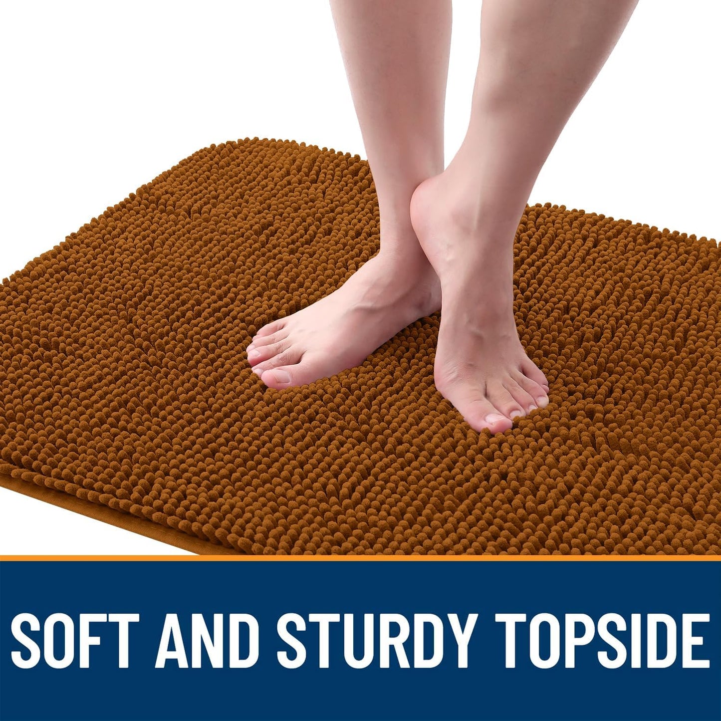 OLANLY Dog Door Mat for Muddy Paws 24x16, Absorbs Moisture and Dirt, Absorbent Non-Slip Washable Doormat, Quick Dry Chenille Mud Mat for Dogs, Entry Indoor Entryway Carpet for Inside Floor, Ochre