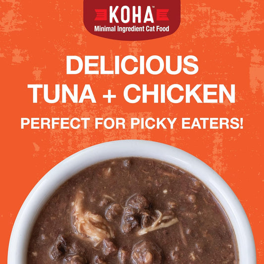 KOHA Poké Bowl Tuna & Chicken Entree in Gravy for Cats, 12-Pack of 3oz Pouches