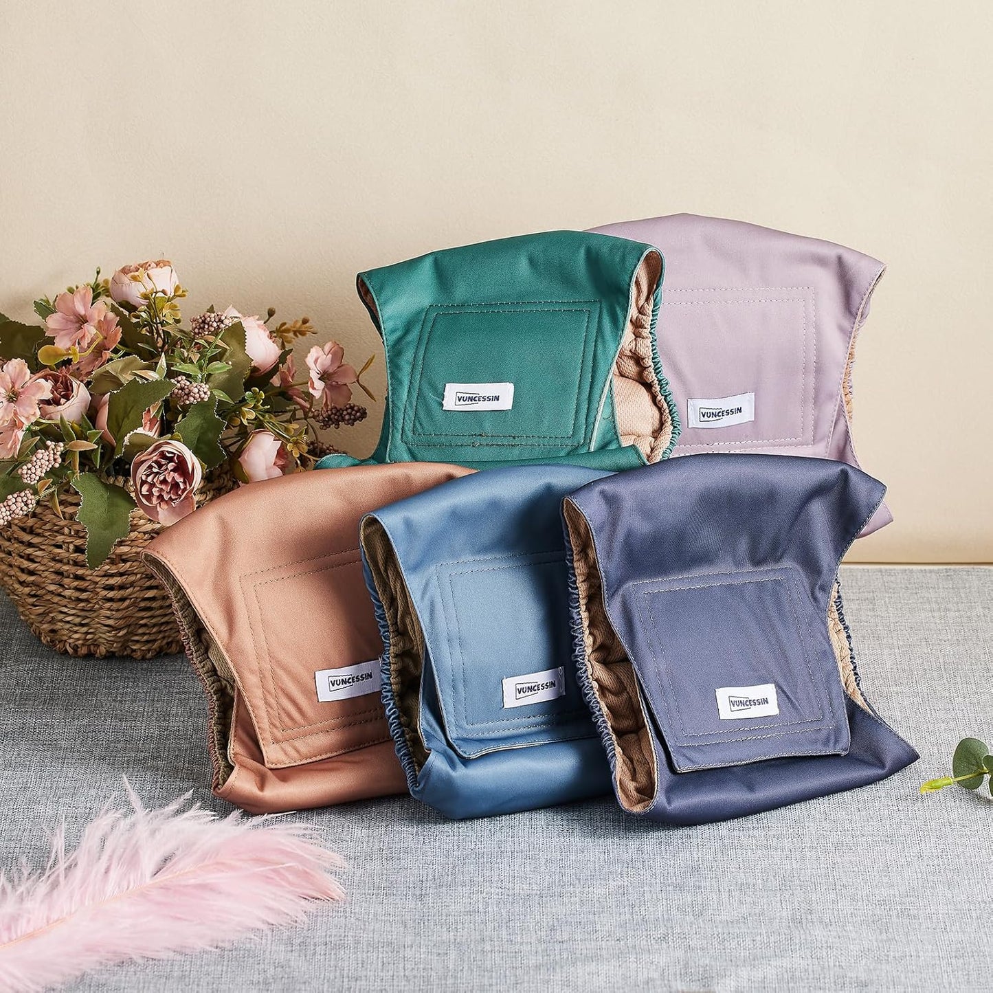 Reusable Dog Diapers Male, Premium Washable Belly Bands for Dogs Medium, Pack of 5, High Absorbing Male Dog Wraps for Doggie & Puppy in Incontinence or Excitable Urination and Training(M)