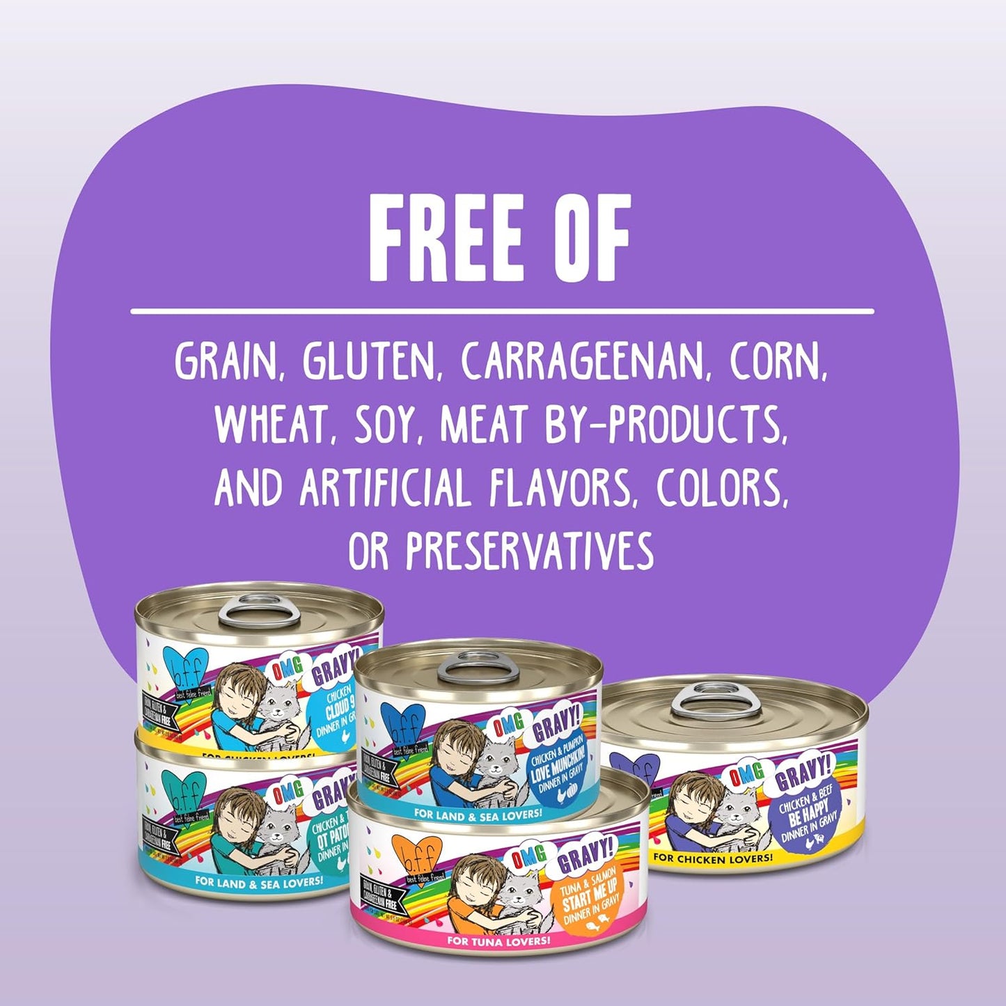 Weruva B.F.F. OMG - Best Feline Friend Oh My Gravy!, Love Munchkin! with Chicken & Pumpkin in Gravy Cat Food, 2.8oz Can (Pack of 12)