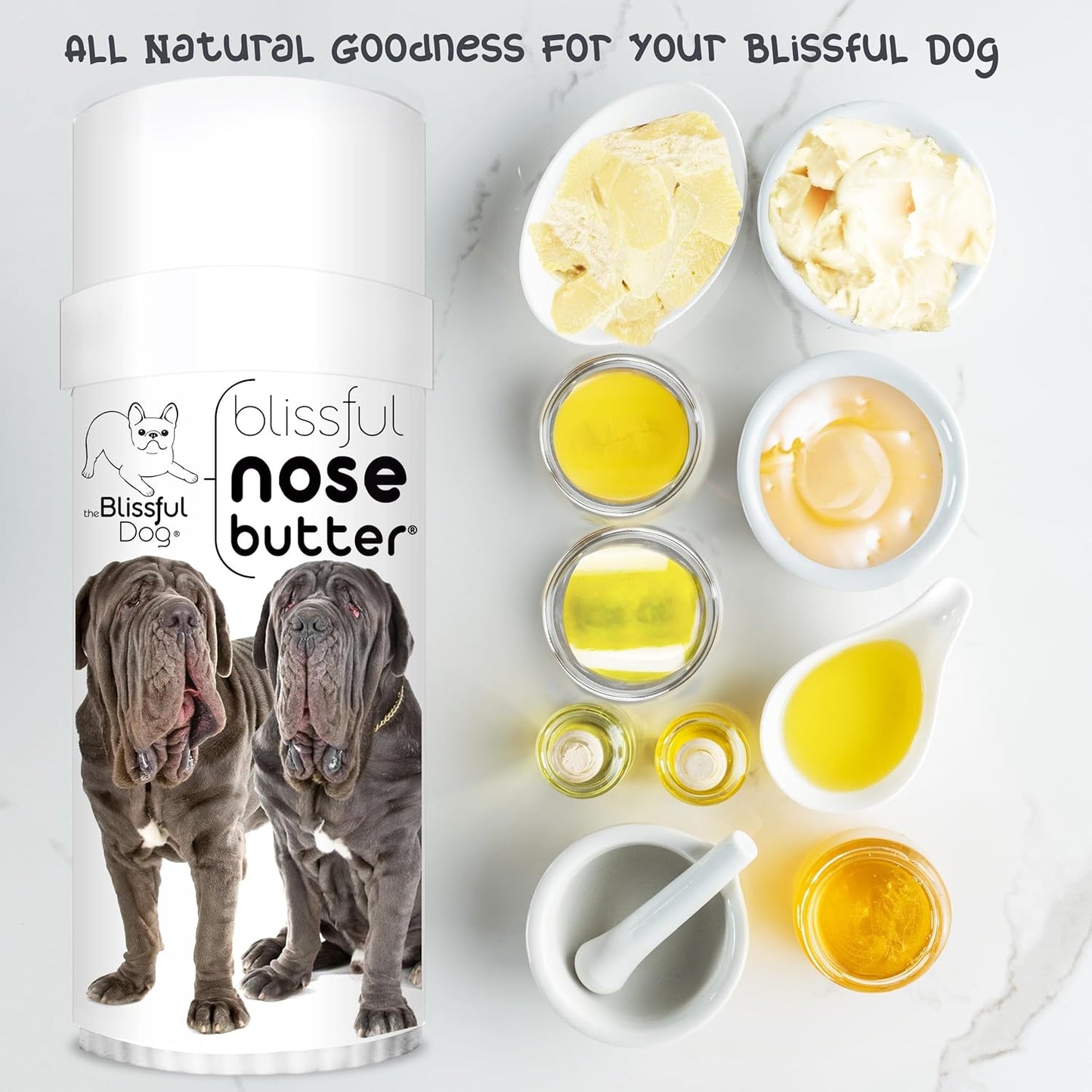The Blissful Dog Neapolitan Mastiff Unscented Nose Butter - Dog Nose Butter, 2 Ounce