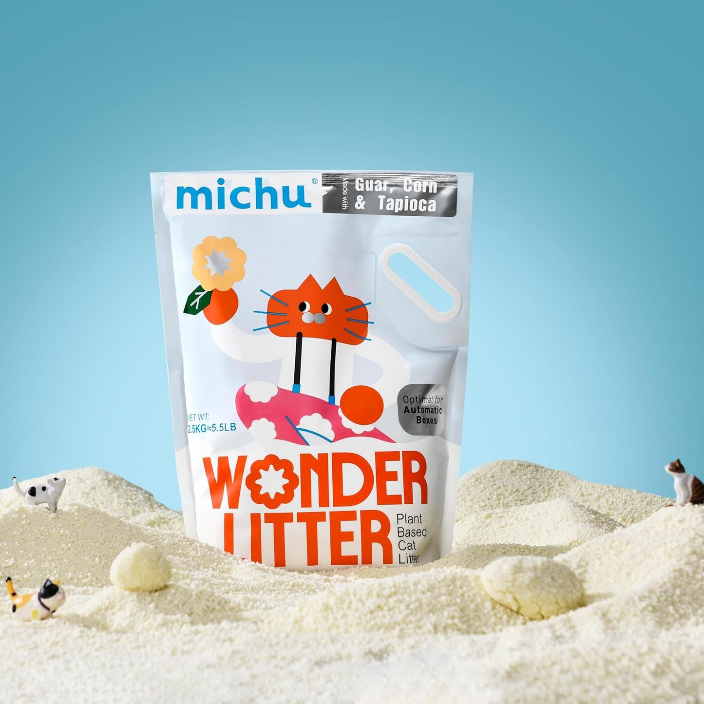 Tofu Cat Litter Natural Clumping Tofu Cat Litter 5.5lb/88oz 5 Scents (Ocean Fresh + Wonder Litter, 2 Pack)