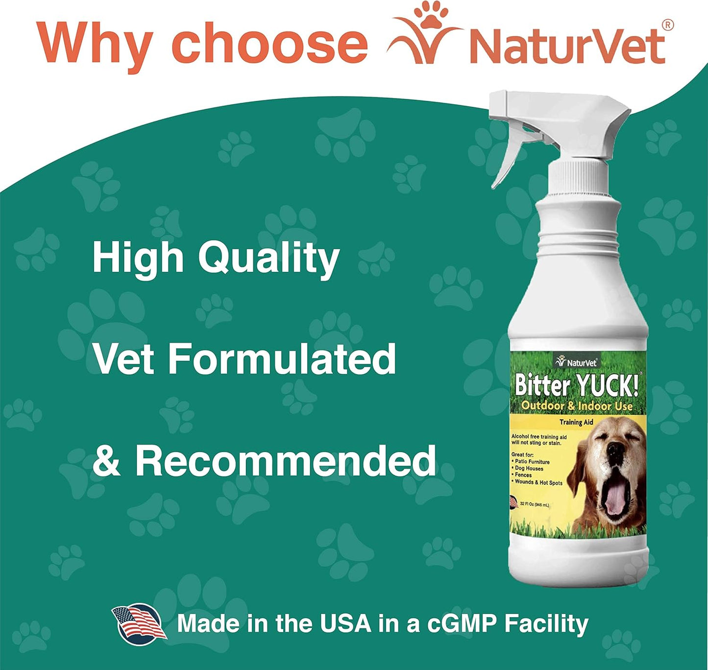 NaturVet 978249 Bitter Yuck for Outdoor Pets, 32-Ounce