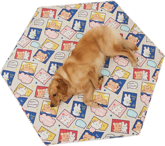 PJYuCien Washable Dog Playpen Mat, Hexagonal 36" Wide, Leak-Proof Reusable Puppy Pee Pads, Non-Slip Pee Mat for Whelping Pads, Potty Training, Puppy Playpen (Note: Mat Only, Playpen Not Included)