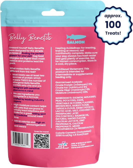 Onward Hound Training Treats for Dogs - Soft Salmon - Low Calorie Dog Training Treats for Sensitive Stomachs with Single Source Premium Protein, Corn Free, & Soy Free Formula - 4 oz