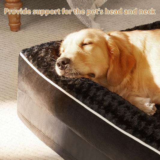 BFPETHOME Orthopedic Dog Beds for Large Dogs-Waterproof Sofa Dog Bed with Removable Washable Cover, Large Pet Bed with Waterproof Lining and Nonskid Bottom, Pet Bed for Dogs