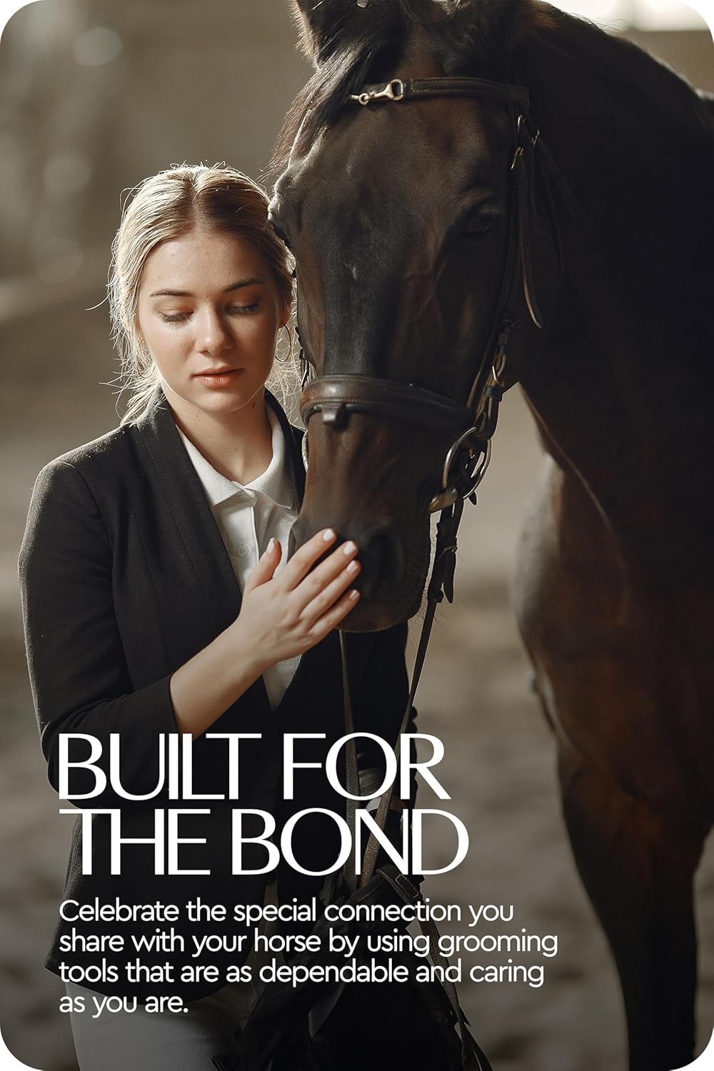 HORZE Smart Grooming Box for Horses, Dogs, Cats with Removable Tray | Non-Slip, Crack Resistant | 16" x 12" x 12" - Black - One Size