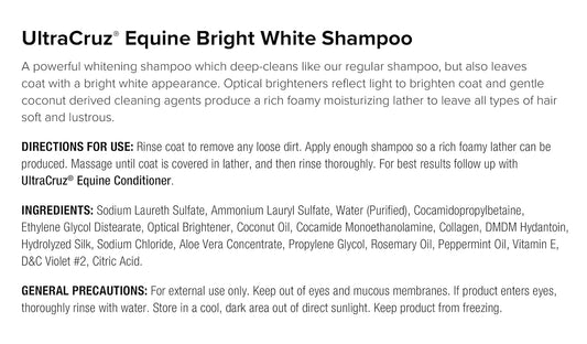 UltraCruz® Equine Bright White Shampoo, 1 Gallon