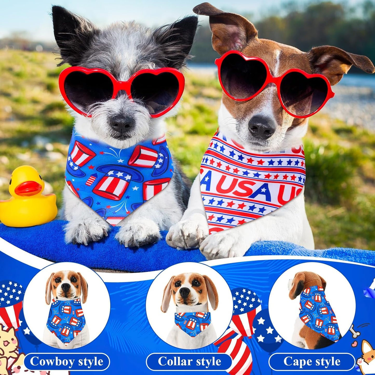 72 Pcs Veterans Day Dog Bandanas Bulk Patriotic Triangle Scarf Cat Puppy Bibs Scarf Blue White and Red Pet Bandanas for Puppy Cat Birthday Party Costume