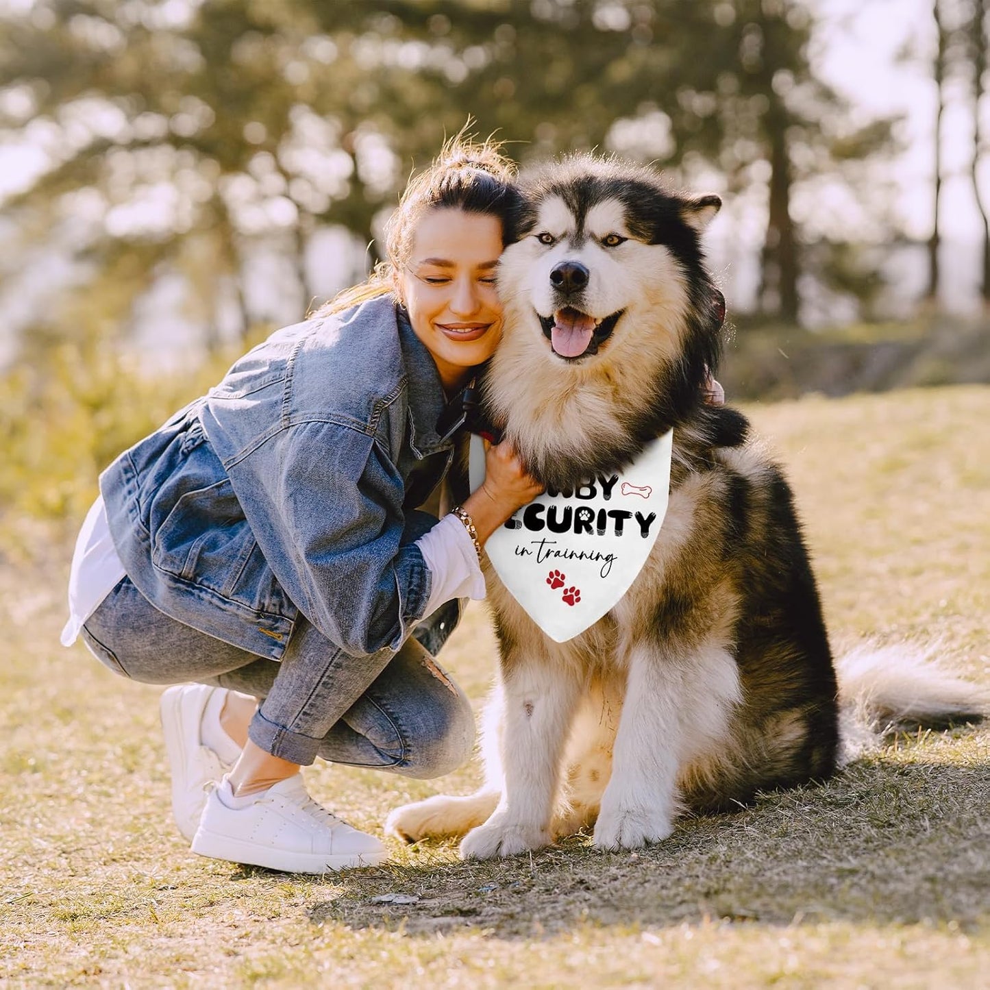 Dog Bandana 2 Pcs, Baby Pet Scarf Gifts for Dog Girl Boy, Black and White Triangle Puppy Scarf Kerchief Bandana for Small Medium Pet Dogs On Birthday, Paw Print Gifts for Dogs Lovers