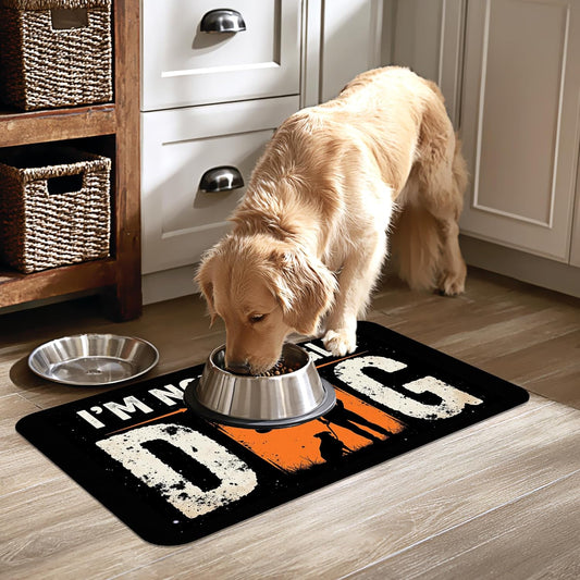 Not Single Dog Pet Cat Dog Food Mat-Absorbent Quick Dry Feeding Placemat for Water and Food, No Stains Rubber Base Mat for Indoor Use, Pet Accessories 12"x20"