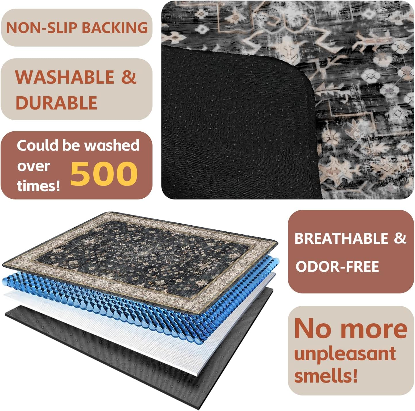 Washable Pee Pads for Dogs 2 Pack, Absorbent Reusable Puppy Pads Waterproof, Leakproof & Non-Slip Whelping Pad, Potty Training Pads for Dogs Playpen Mat 48x48