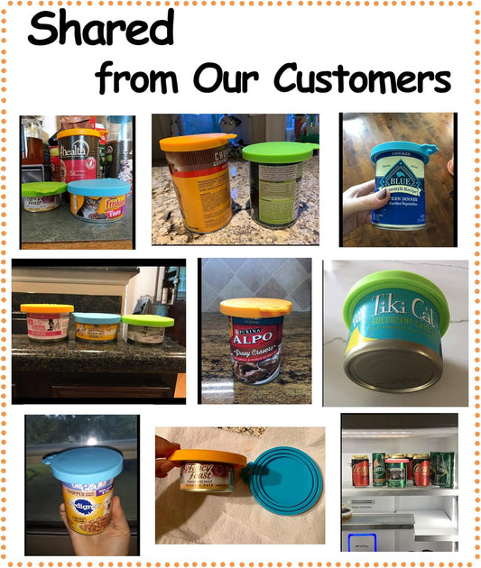 Comtim Pet Food Can Cover Silicone Can Lids for Dog and Cat Food(Universal Size,One fit 3 Standard Size Food Cans),Multi-Colored
