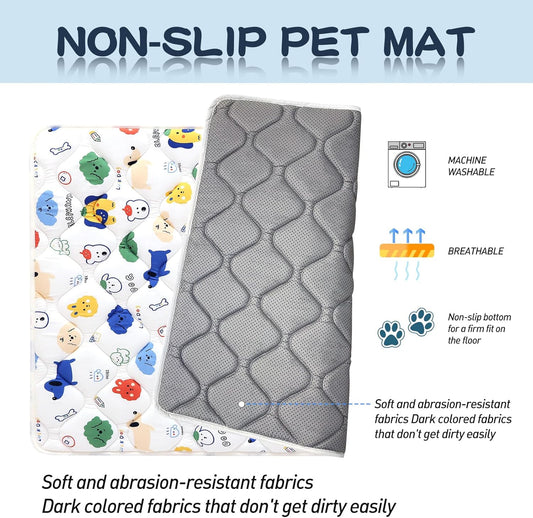 Washable Dog Crate Mat, Ultra Soft Dog Bed Mat for Sleeping with Anti-Slip Bottom for Large Medium Small Dogs Breeds (30" X 19")