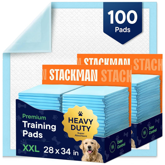 Puppy Pads XL 28x34 [100-COUNT] Pet Training Pad 28" x 34" Leak-Proof Pee Pads - Extra Large Quick-Dry Dog Pads - Heavy Duty Super Absorbent Wee Pad Bulk-Pack