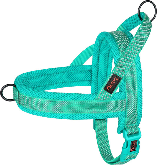 Didog No Pull Dog Harness with Breathable Mesh Padded, Full Reflective & Quick Fit Adjustable Vest Harness, Easy for Training Walking for Small & Medium and Large Dogs (Green, L:Chest 26-32")