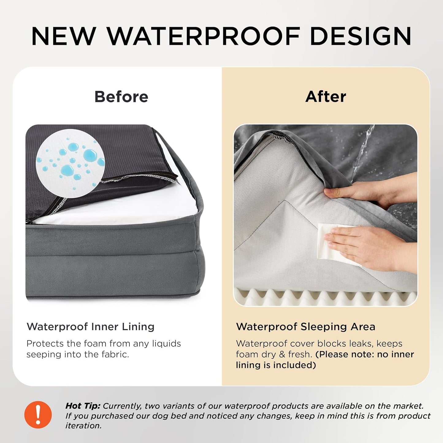 Bedsure XL Orthopedic Dog Bed for Extra Large Dogs - Washable XLarge Dog Cat Bed Waterproof, Comfort Dogs Couch Sofa with Washable Removable Cover, Pet Bed with Nonskid Bottom, Grey, 42"