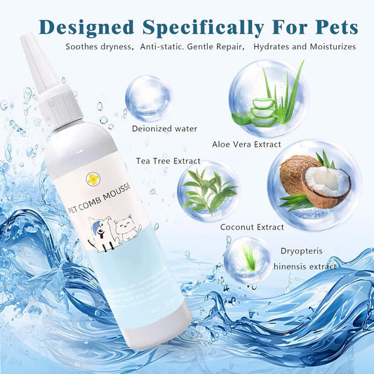 Pet Steam Brush Spray Refill for Dogs & Cats – Concentrated Waterless Shampoo, 3-in-1 Grooming Spray Comb Mist, 1*Shampoo(Steam Brush not Included)