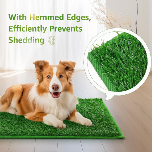LOOBANI Dog Grass Pee Pads, Artificial Dog Grass Pads for Potty Tray, Fake Grass for Dogs to Pee On, Outdoor Indoor Pee Grass for Dog Potty (18.1*28.1 inch)