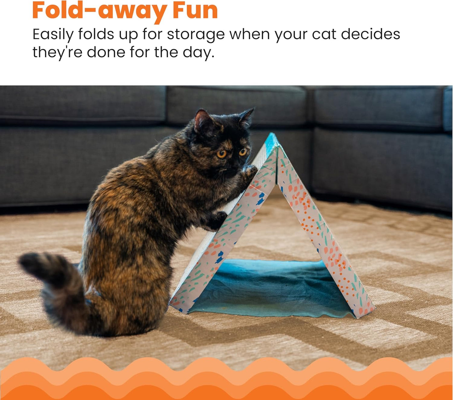 Catstages Fold Away Cat Tunnel and Corrugated Cat Scratcher