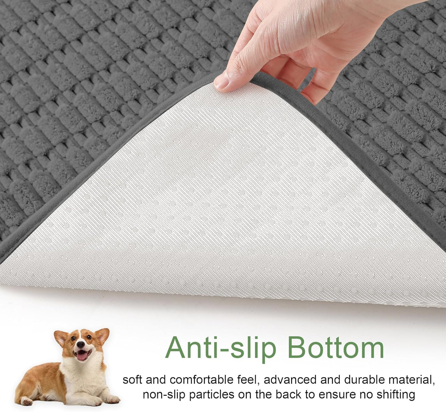 Washable Pee Pads for Dogs, 2 Pack Reusable Puppy Pads Dog Pads, Non-Slip Dog Pee Pads, Leakproof Pet Pee Pads Wee Wee Pads for Dogs. (Dark Grey, 20"x20"(Pack of 2))