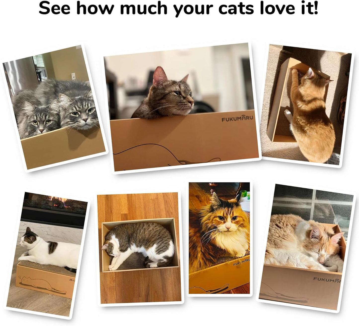 FUKUMARU 5 PCS Cat Scratching Boards, 11.4 Inch Width Ex-Large Cat Scratcher Box, Reversible Cardboard Scratchers for Indoor Cats, Cat Scratch Box for Large, Medium and Small Cats, Protect Furniture
