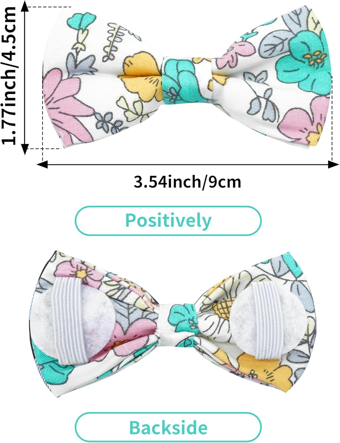 PET SHOW 5 Pack Floral Small Dog Bow Ties Sliding Collar Attachments Puppy Cats Spring Bowties for Medium Dogs Daisy Rose Bowknots Party Holiday Pet Grooming Accessories