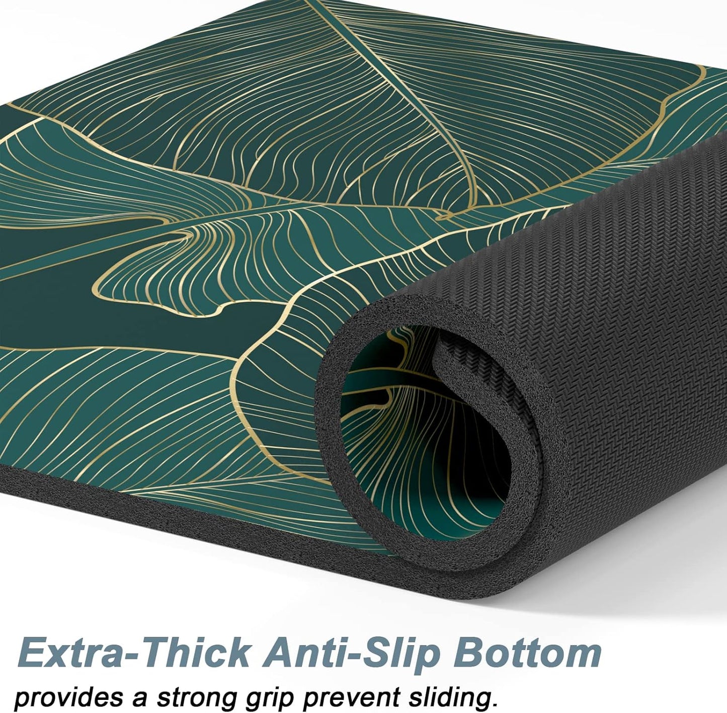 Rnivvi Dog Food Mat, 16" x 24" Flower Absorbent Dog Cat Bowl Mat for Food and Water, Cute Anti-Slip Rubber Pet Feeding Rug Protect Floors, Puppy Placemat for Feeding & Watering Supplies, Tropical