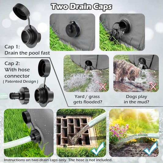 Jasonwell Foldable Dog Pet Bath Pool Collapsible Dog Pet Pool Bathing Tub Kiddie Pool Doggie Wading Pool for Puppy Small Medium Large Dogs Cats and Kids 71" Grey