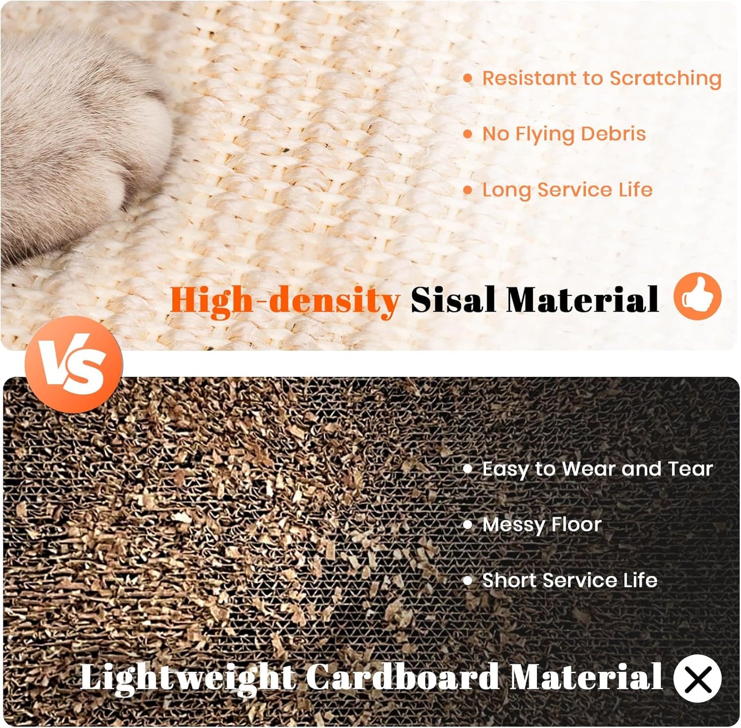 Cat Scratcher, Cat Natural Sisal Scratching Pad, Kitten Interactive Toy with Ball Track Spring Ball for Chasing Hunting Mental Physical Exercise Puzzle