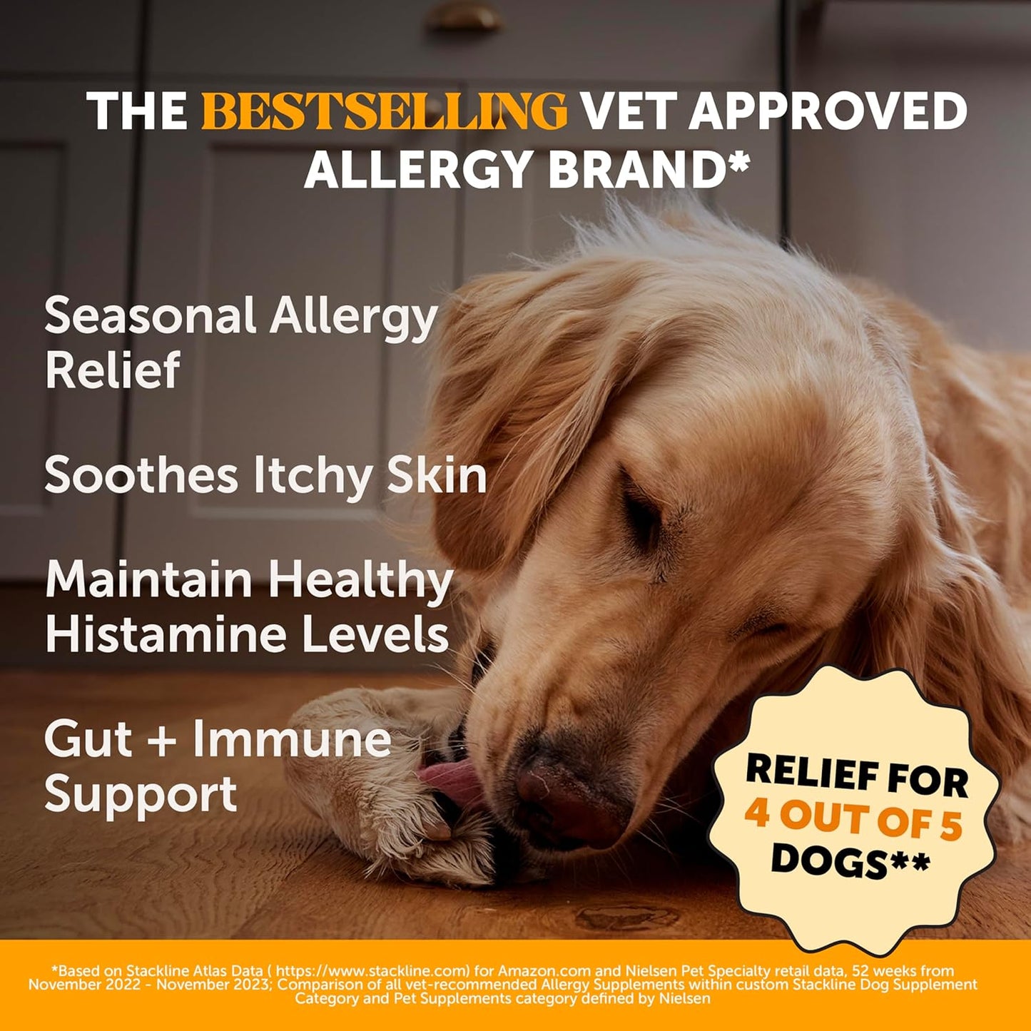 Pet Honesty Dog Allergy Support Chews Max Strength, Omega 3 Salmon Fish Oil, Probiotic Supplement for Anti-Itch and Seasonal Allergies