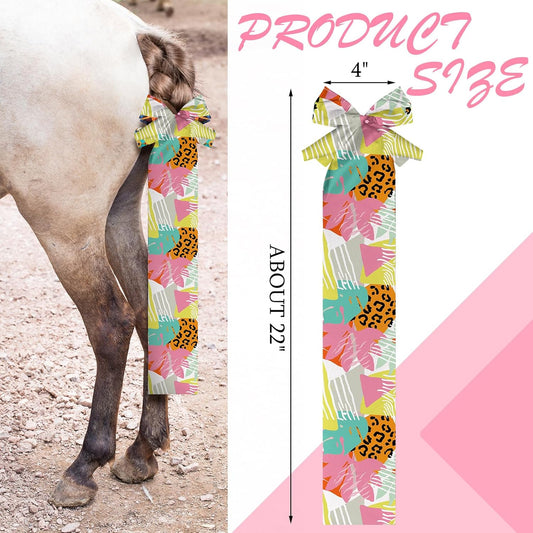 Eccliy 8 Pcs Horse Tail Bag Breathable Guard Stretchy 22" Slip on Horse Tail Wrap 2 Strand Closure Straps Grooming Supplies to Keep from Dirt Breakage Rubbing 8 Designs